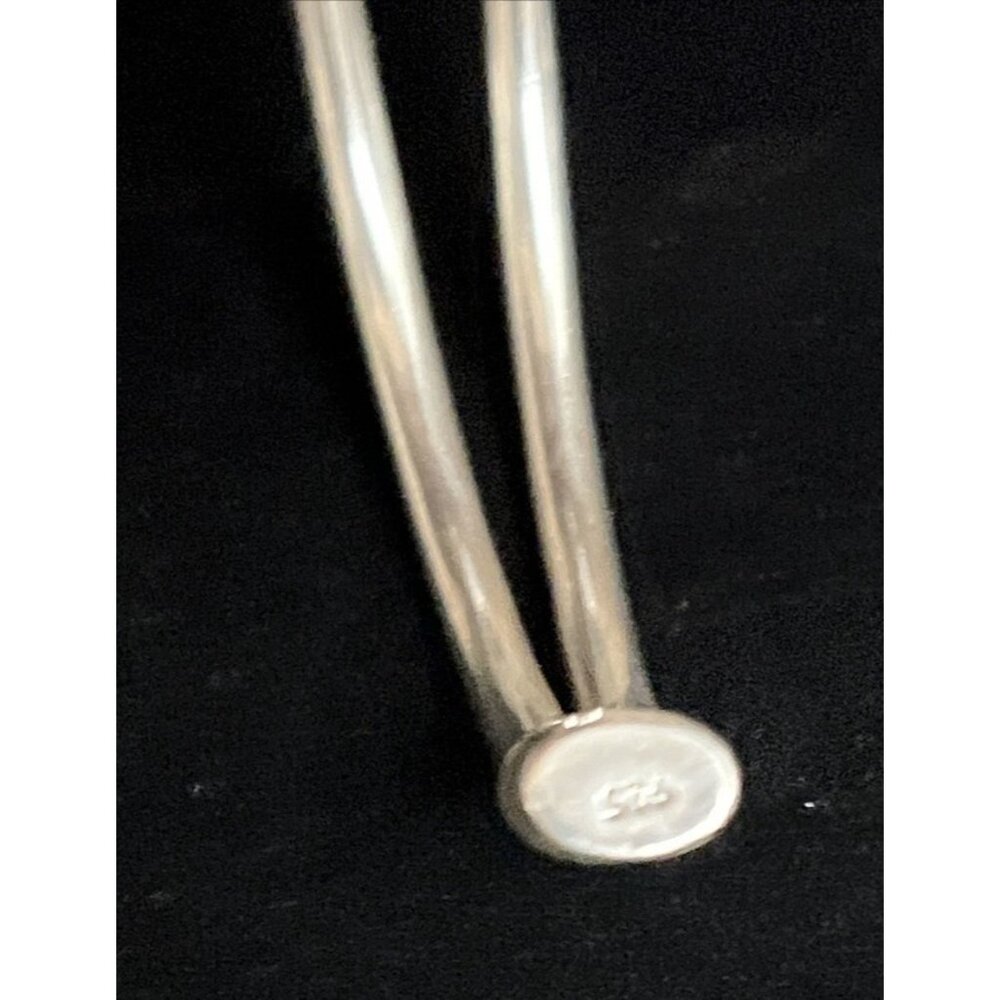 Vintage Sterling Silver Pink Rhodochrosite Modernist Cuff Bracelet 25.8g - Picture 4 of 8